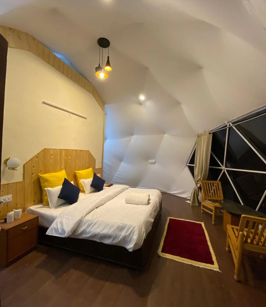 hotel room with bed